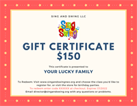 Music Together Gift Certificate