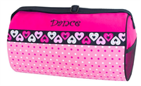 Bag, Sassi, DTZ-02, Duffle, Pink Polka-Dots w/ Hearts Ribbon