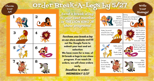"Break a Legs" The Lion King JR