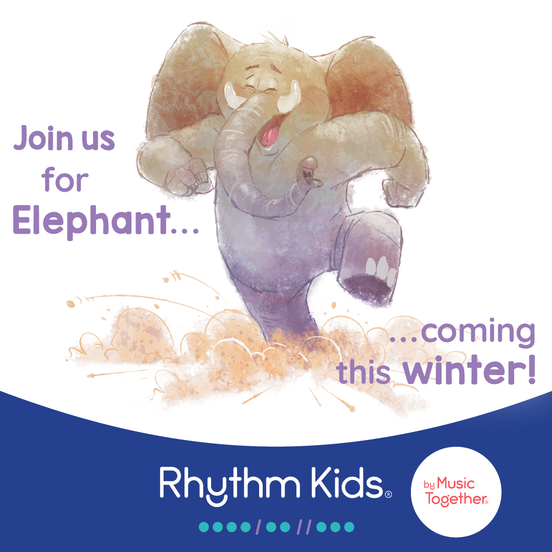 A happy elephant dances on this song collection cover image