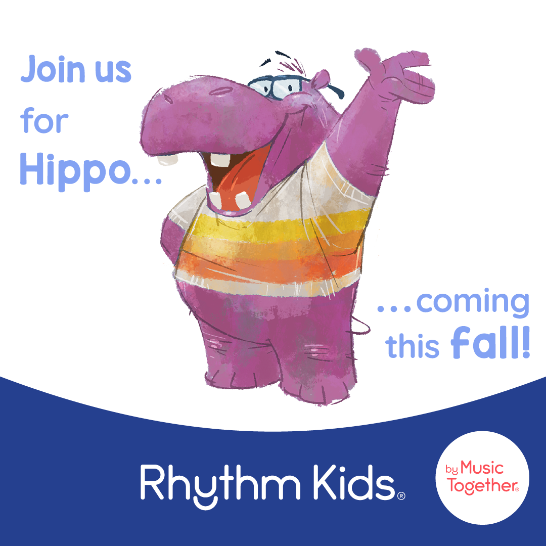A happy hippo waves on this song collection cover image