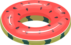 A floatie in a shape of a melone.