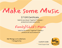 LaLa Lessons Gift Certificate